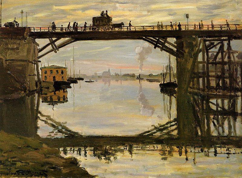 Claude Monet The Highway Bridge under repair Sweden oil painting art